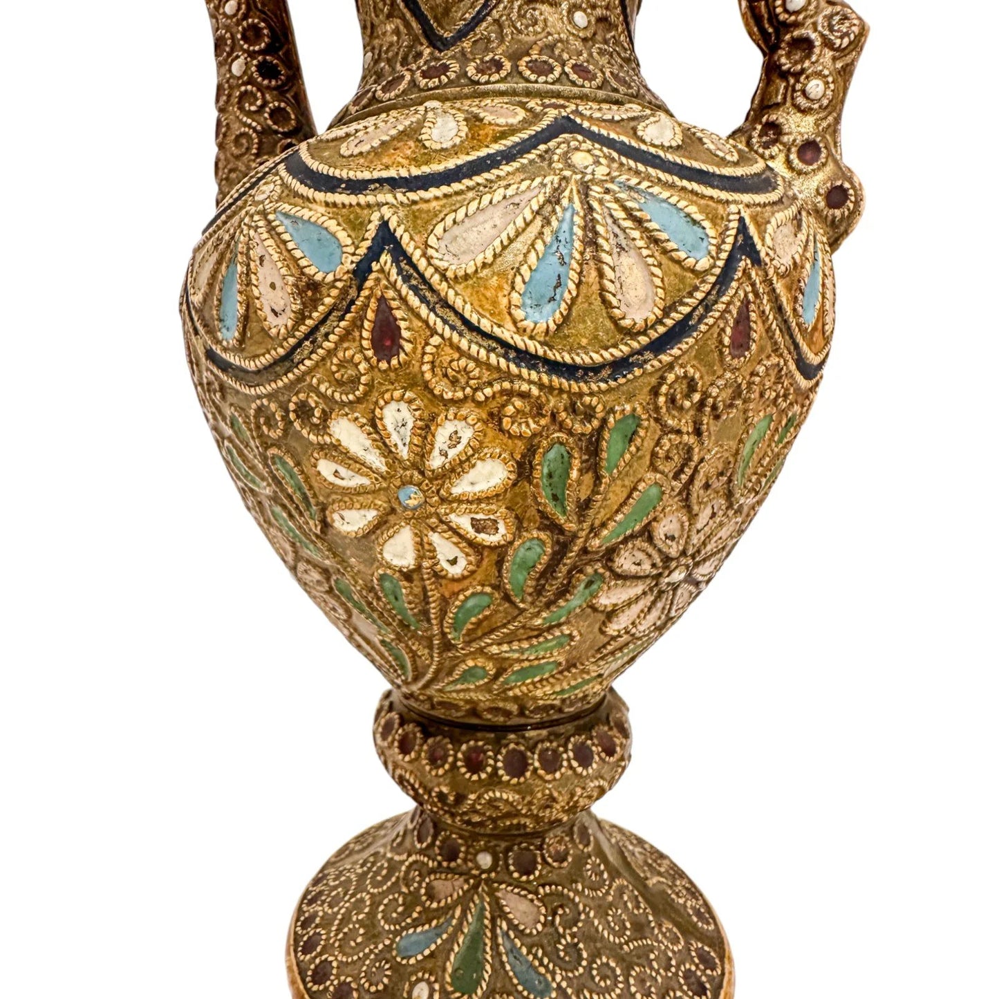 1890's Wilhelm Schiller & Sohn pottery ewer in Islamic style