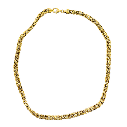 Vintage Italian gold plated on sterling silver statement Byzantine link necklace