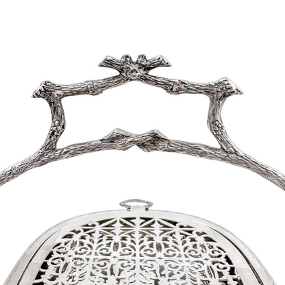 Victorian silver-plated Aesthetic folding biscuit box, Staniforth Fenton