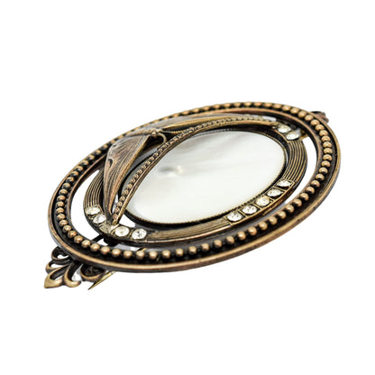 Vintage Ermani Bulatti huge bronzed mother-of-pearl butterfly statement brooch
