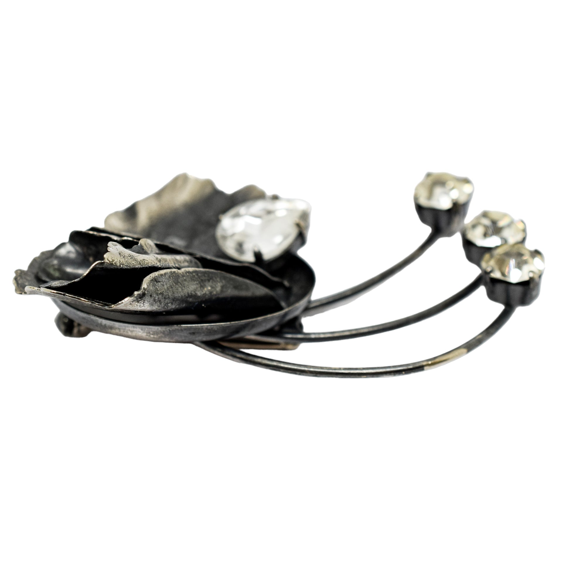 Ermani Bulatti Art Nouveau large statement brooch of floral and foliate design