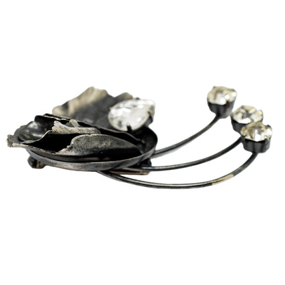 Ermani Bulatti Art Nouveau large statement brooch of floral and foliate design