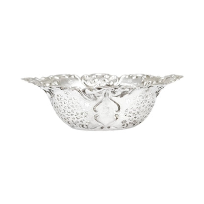 Edwardian sterling silver bonbon trinket dish bowl in Art Nouveau style, William Aitken 1906