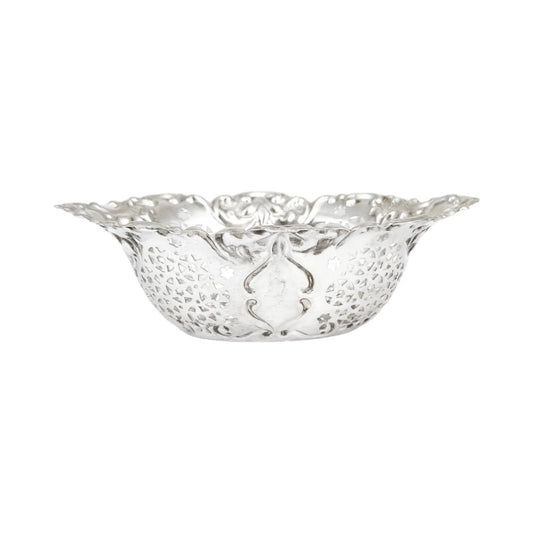 Edwardian sterling silver bonbon trinket dish bowl in Art Nouveau style, William Aitken 1906