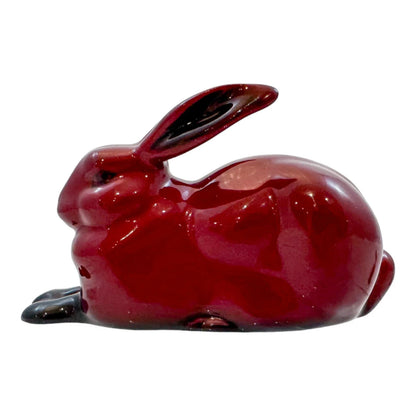 Pair of Charles Noke for Royal Doulton porcelain flambé "Duck" and "Hare" figurines