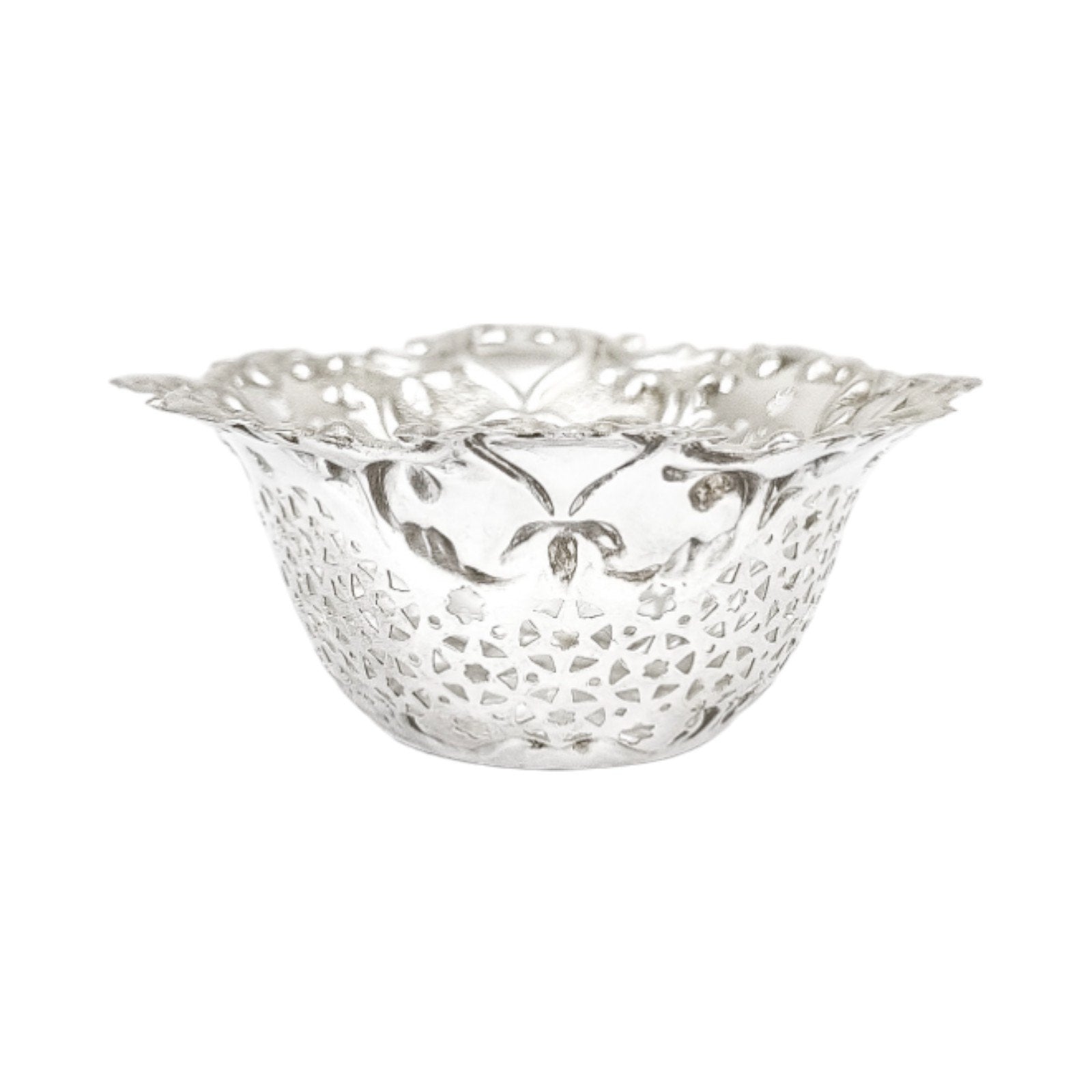 Edwardian sterling silver bonbon trinket dish bowl in Art Nouveau style, William Aitken 1906