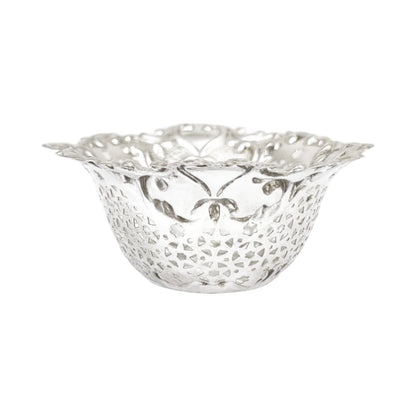 Edwardian sterling silver bonbon trinket dish bowl in Art Nouveau style, William Aitken 1906