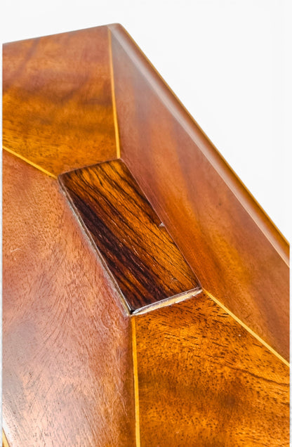 Regency flame mahogany sarcophagus tea caddy