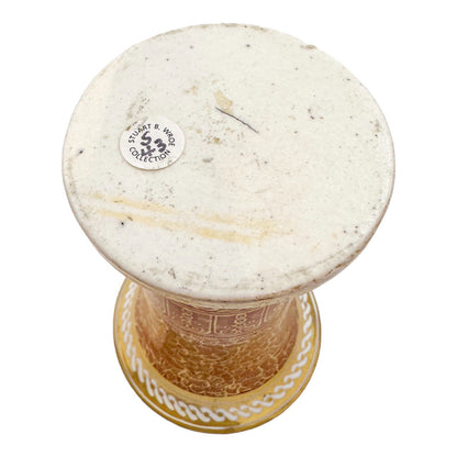 George III Spode porcelain red spill vase / matchpot in Moroccan scrolling motif