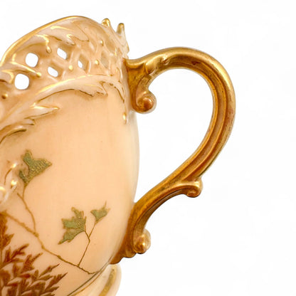 Royal Worcester porcelain tea cup and saucers, 1891–1902