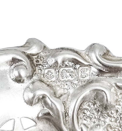Edwardian sterling silver bonbon trinket dish bowl in Art Nouveau style, William Aitken 1906