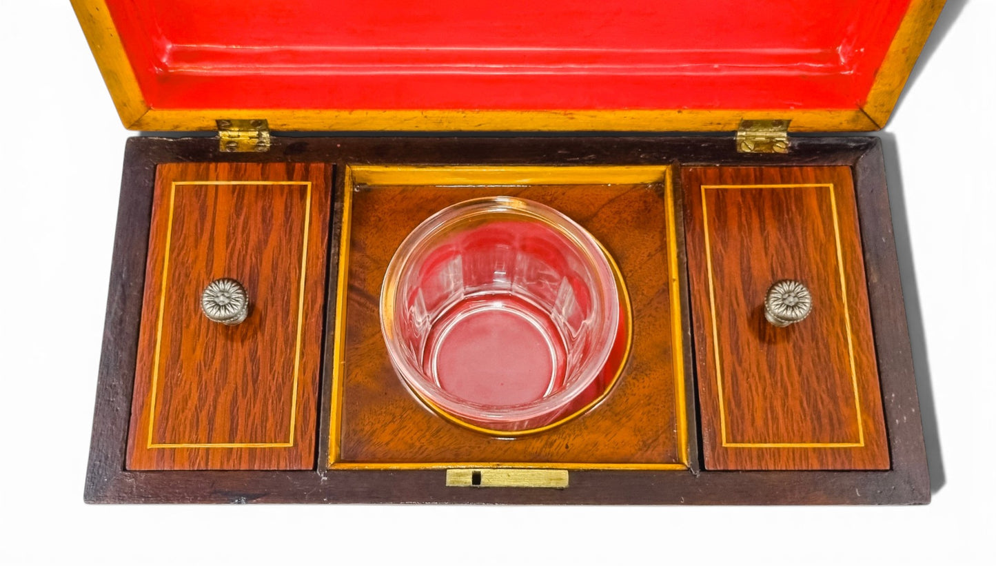 Regency flame mahogany sarcophagus tea caddy