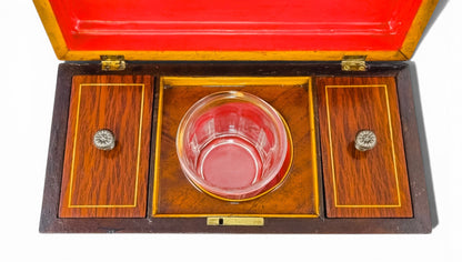 Regency flame mahogany sarcophagus tea caddy