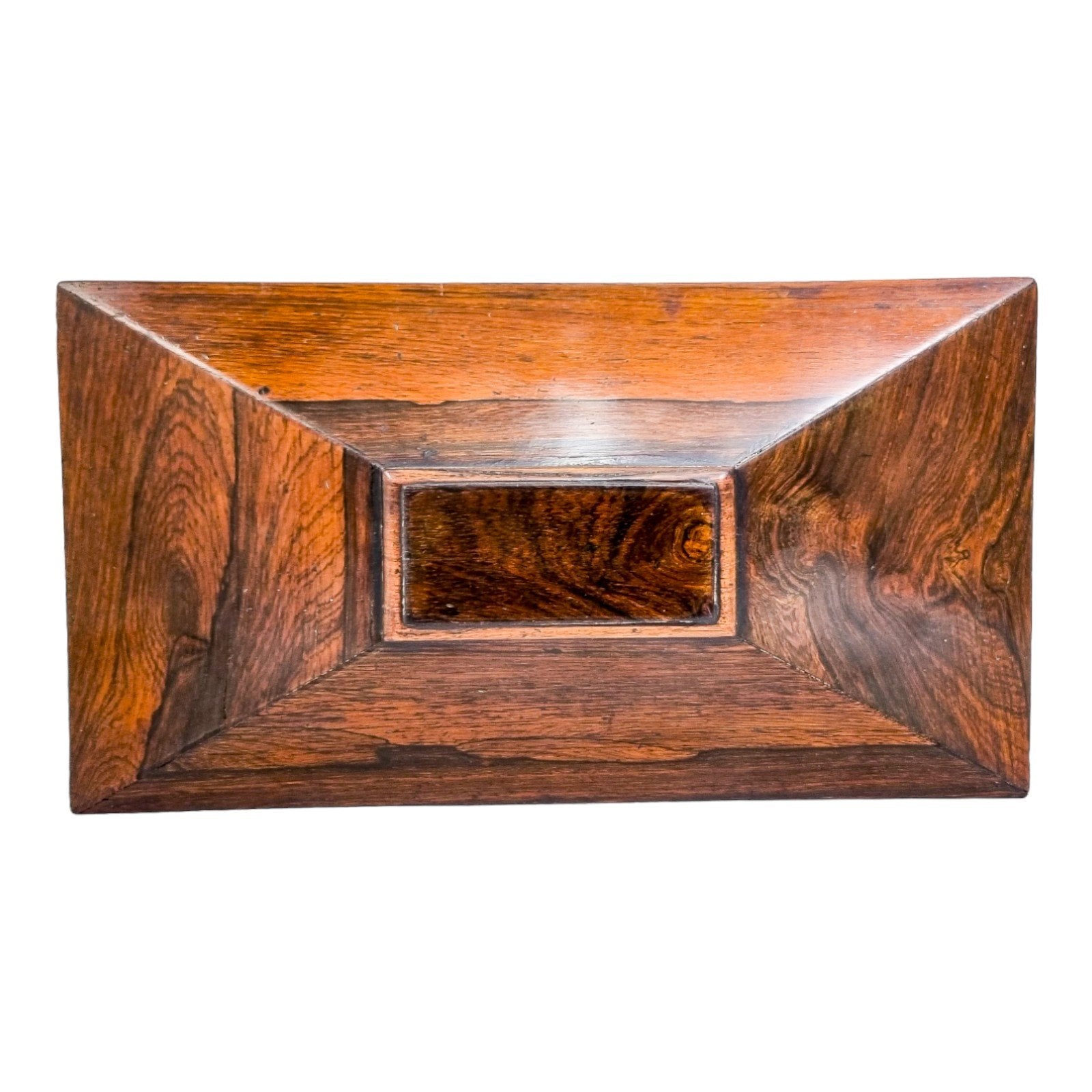 William IV rosewood sarcophagus tea caddy with mixing bowl and interior lids