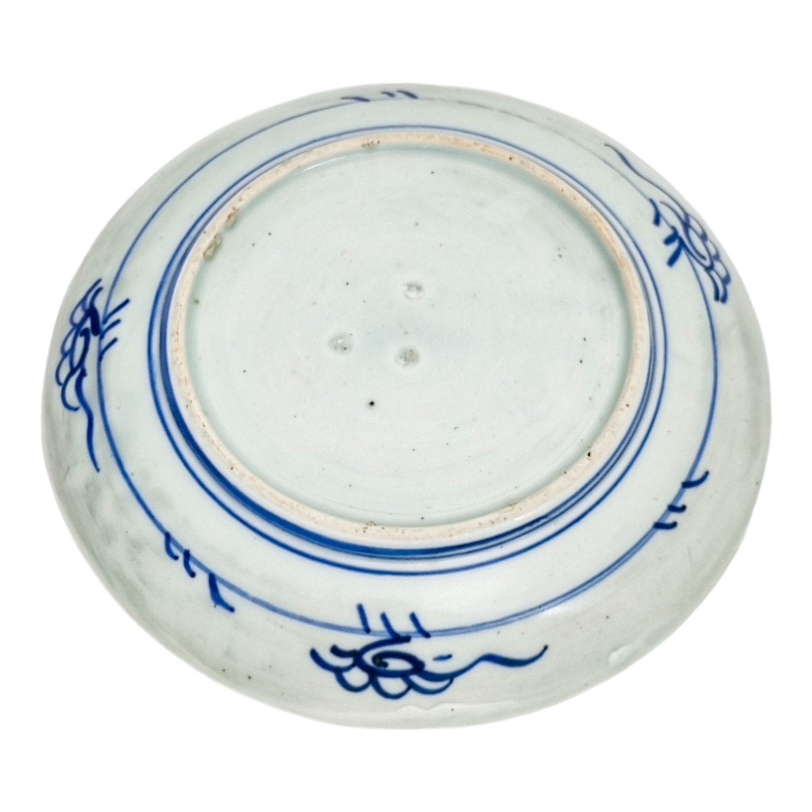 Japanese Meiji era Arita blue and white plate with mountains and trees