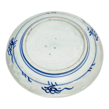 Japanese Meiji era Arita blue and white plate with mountains and trees