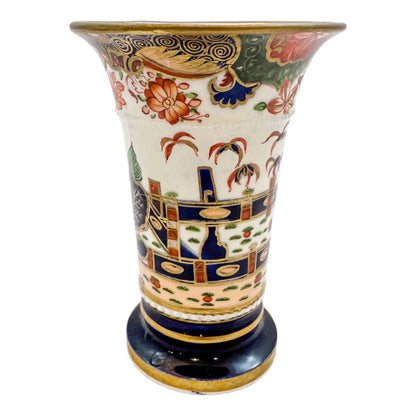 Georgian Spode porcelain gold Imari miniature spill vase / matchpot