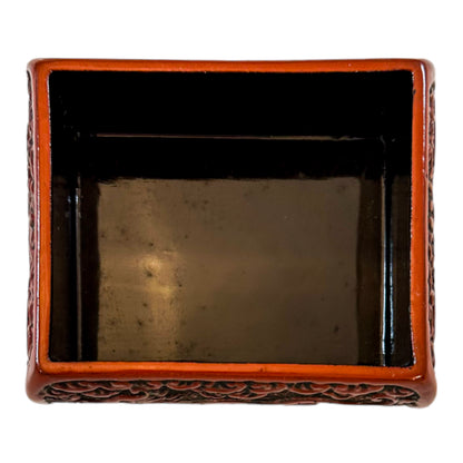 1920's Chinese Republic red lacquer cinnabar lidded box with tray