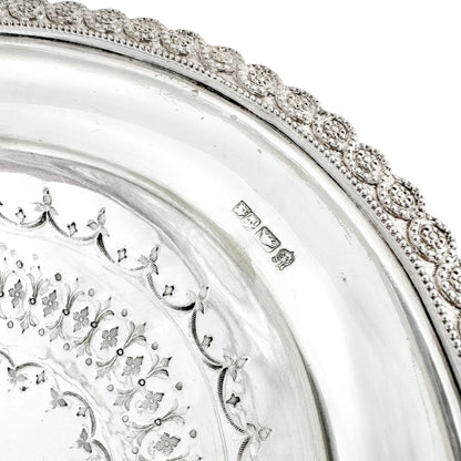 Victorian silver plated oval pedestal basket with twisted handle