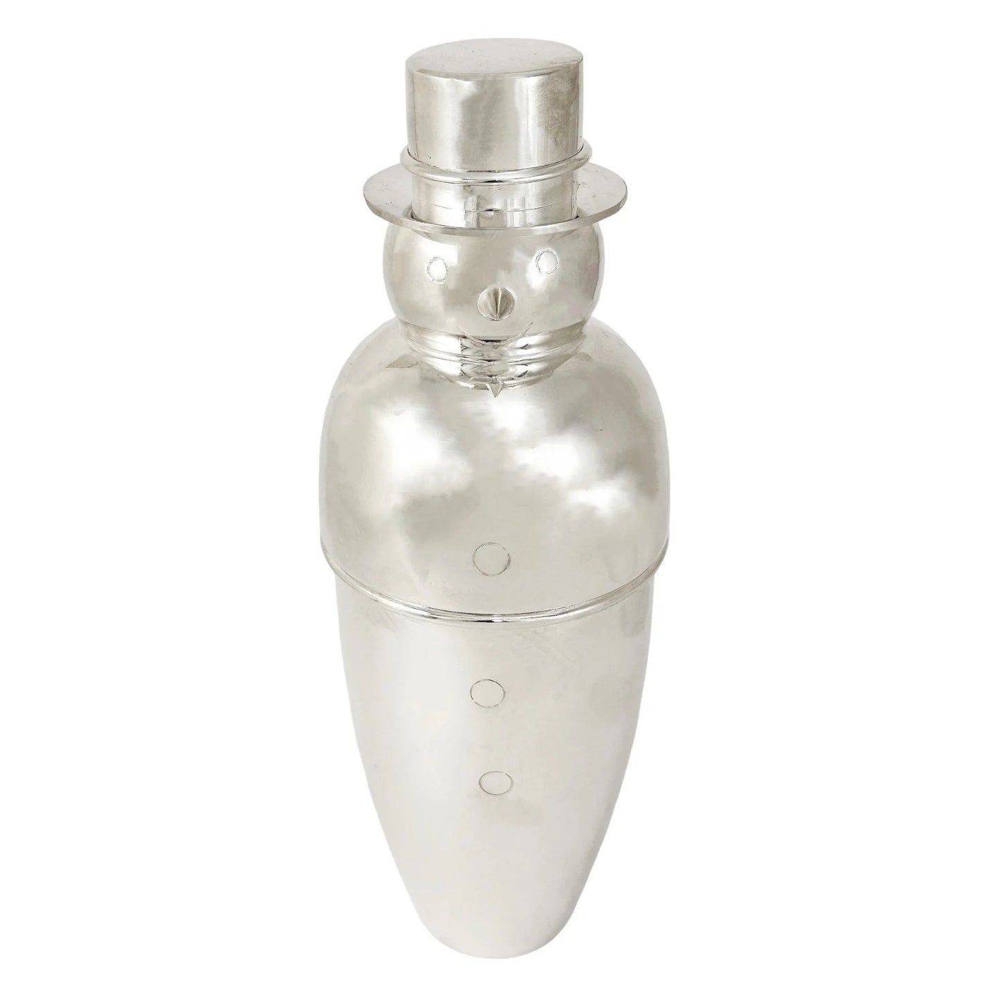 Art Deco Snowman silver plated novelty cocktail shaker 600 ml