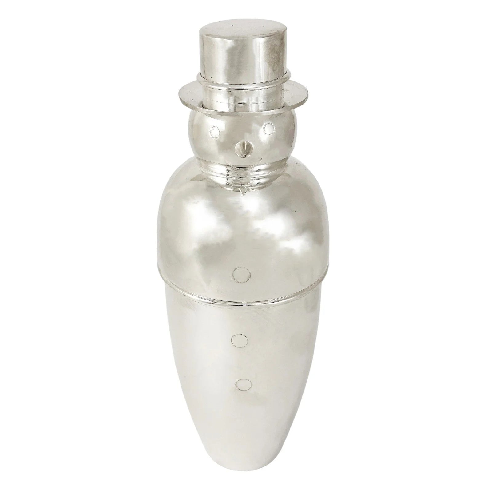 Art Deco Snowman silver plated novelty cocktail shaker 600 ml
