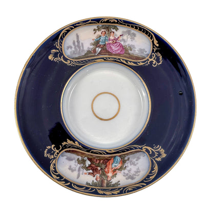 19th century 'Augustus Rex' German porcelain trembleuse cup and matching saucer