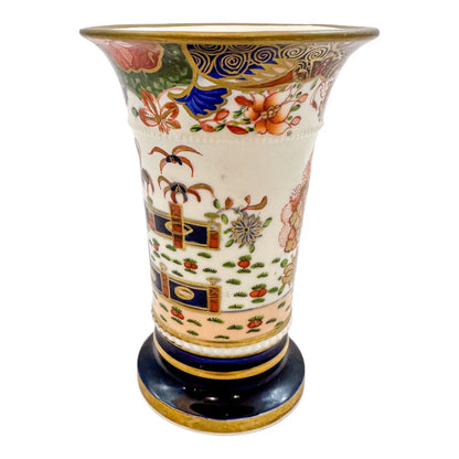 Georgian Spode porcelain gold Imari miniature spill vase / matchpot