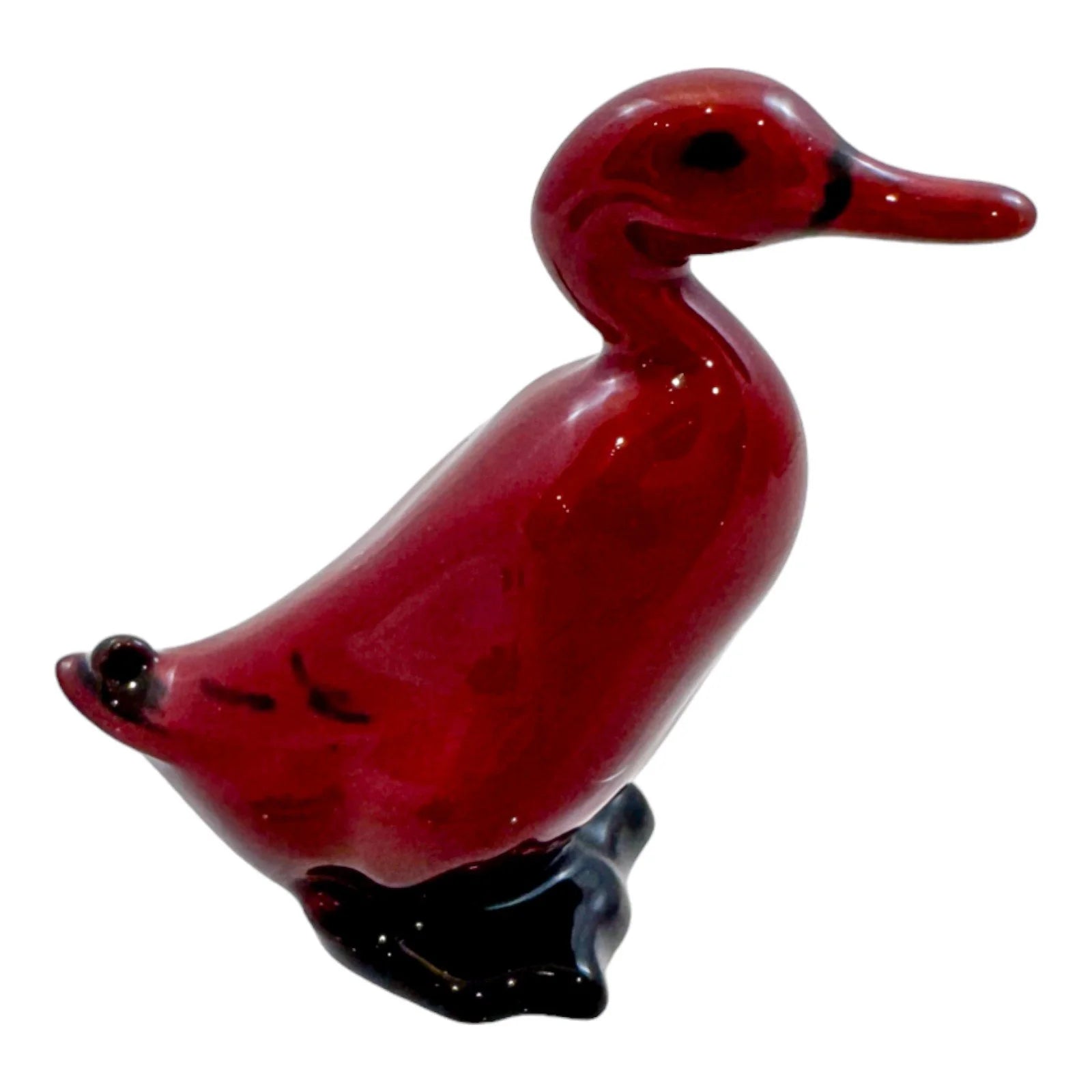 Pair of Charles Noke for Royal Doulton porcelain flambé "Duck" and "Hare" figurines