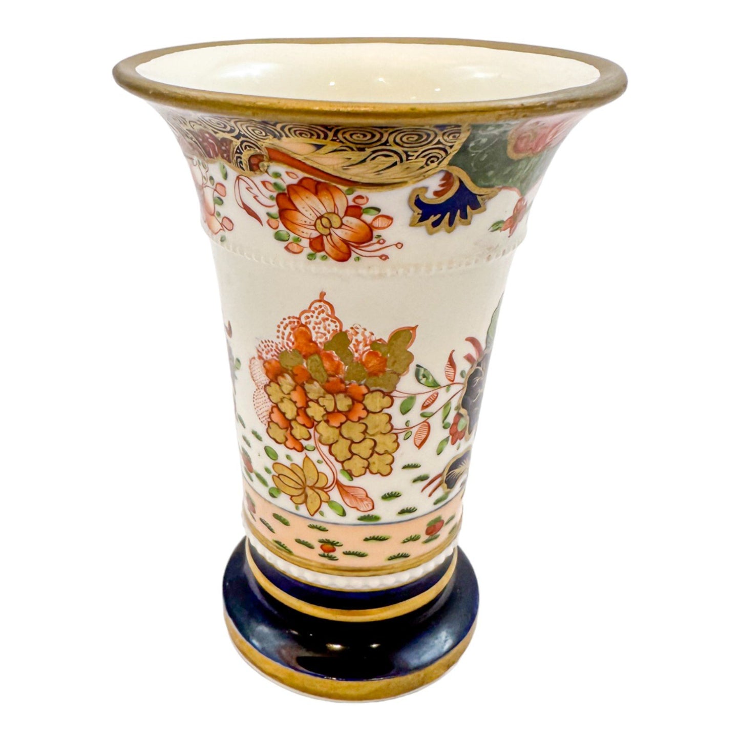 Georgian Spode porcelain gold Imari miniature spill vase / matchpot