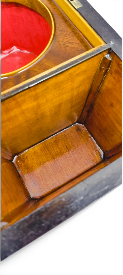 Regency flame mahogany sarcophagus tea caddy