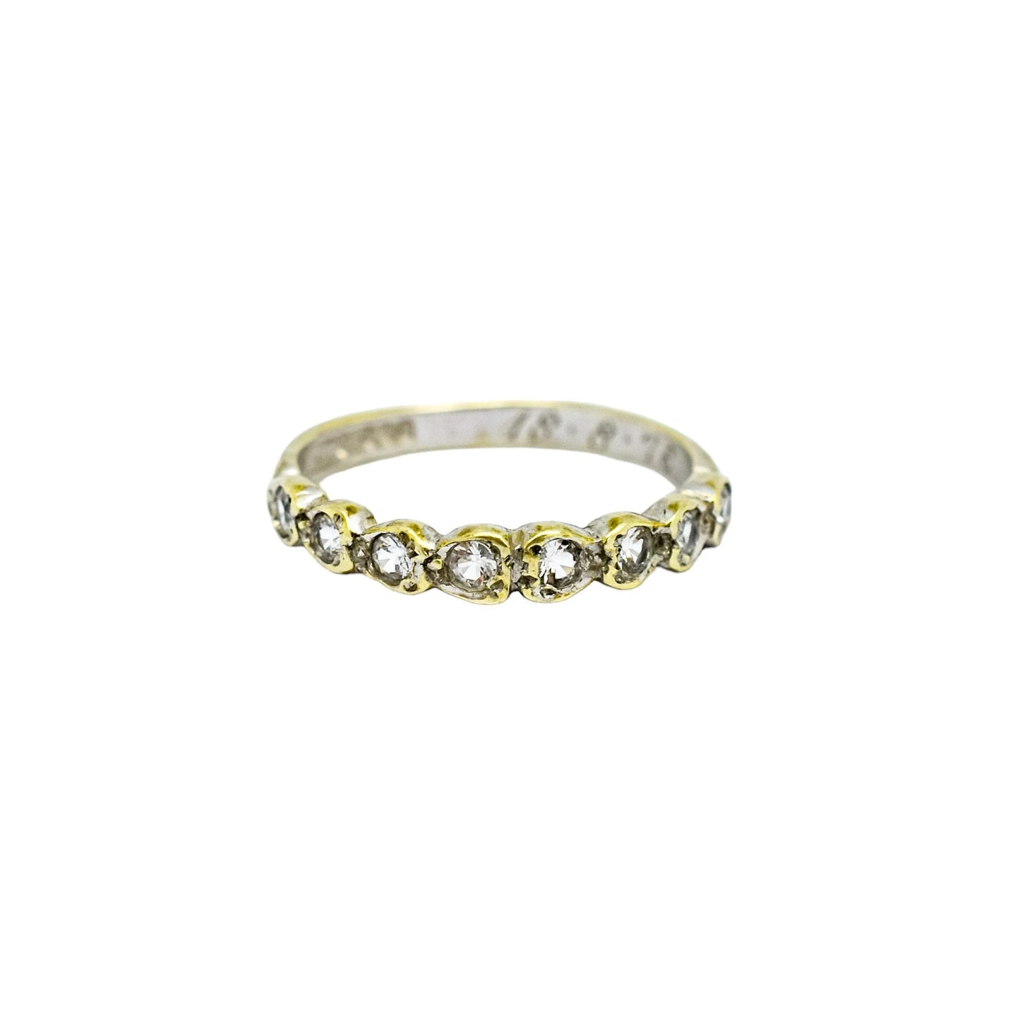 Vintage 1970's white and yellow gold eternity ring