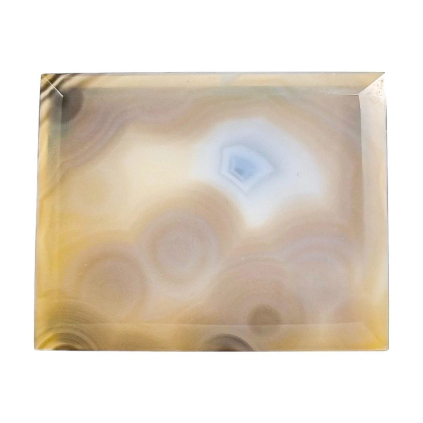 French Art Deco grey blue agate table cigarette holder / card box / vide poche