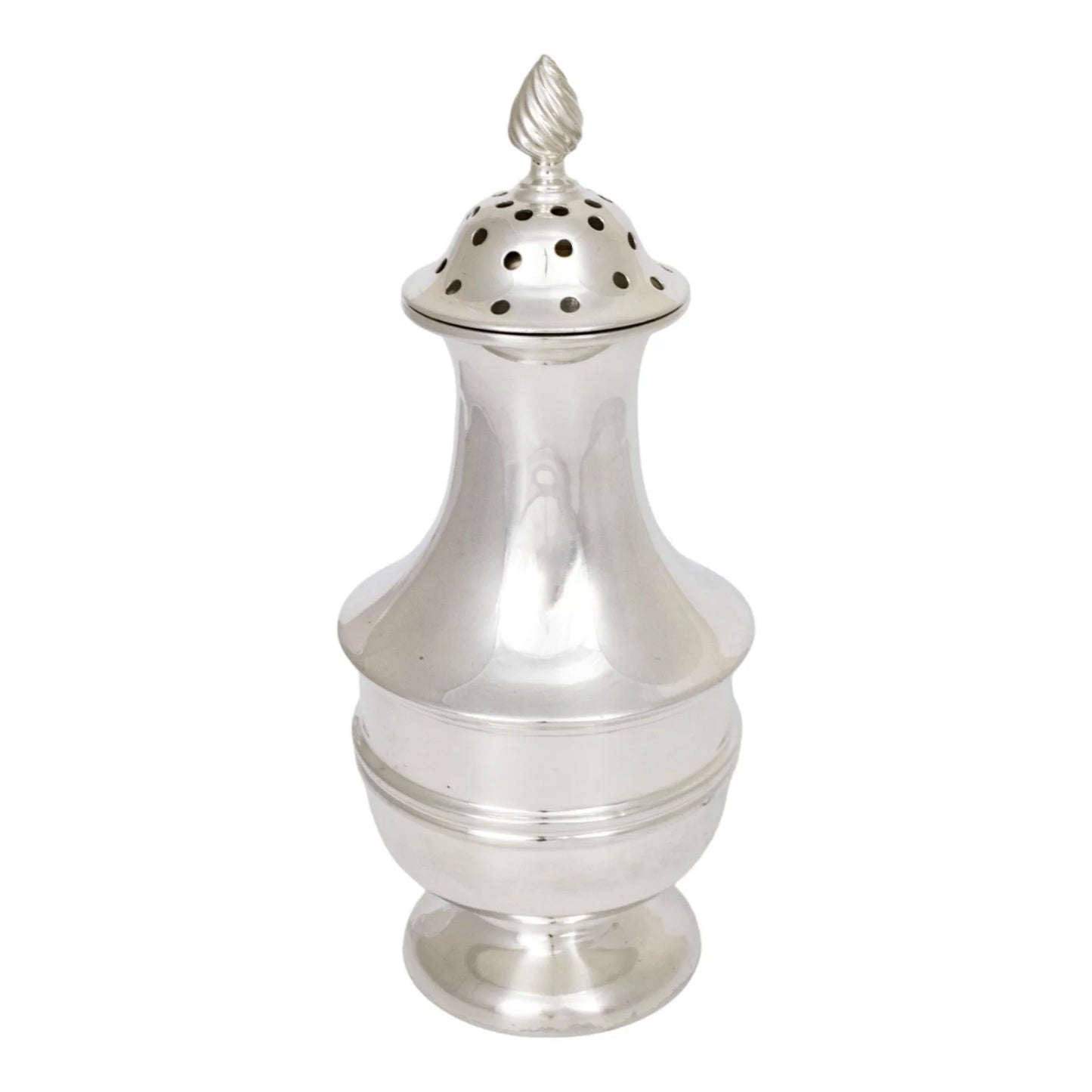 Large Edwardian sterling silver sugar shaker / sifter / caster, Chester, 1906