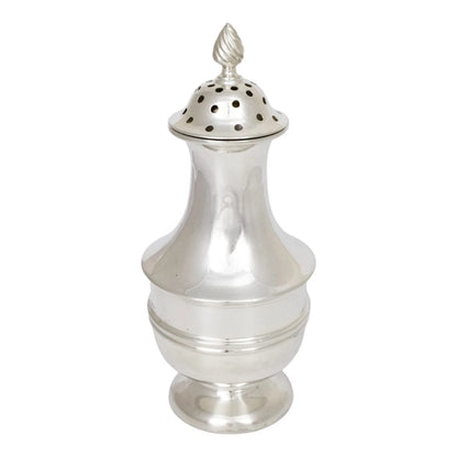 Large Edwardian sterling silver sugar shaker / sifter / caster, Chester, 1906