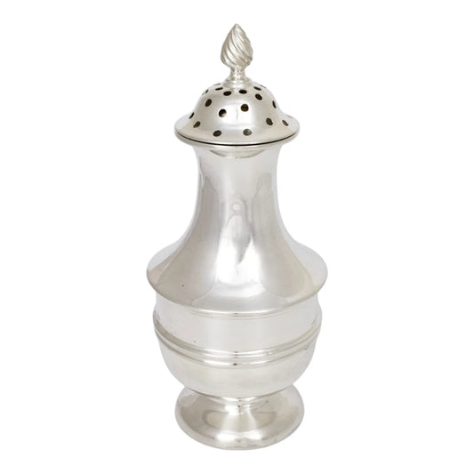 Large Edwardian sterling silver sugar shaker / sifter / caster, Chester, 1906
