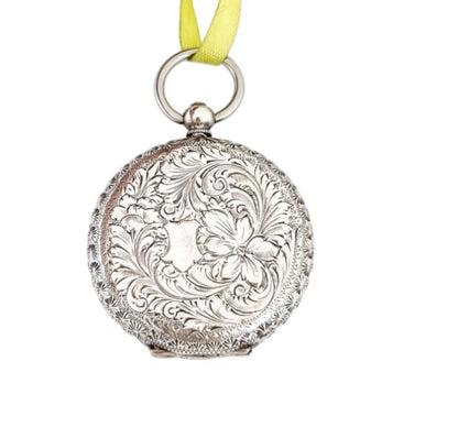 Working late 19th century Swiss 935 silver & enamel ladies pocket watch