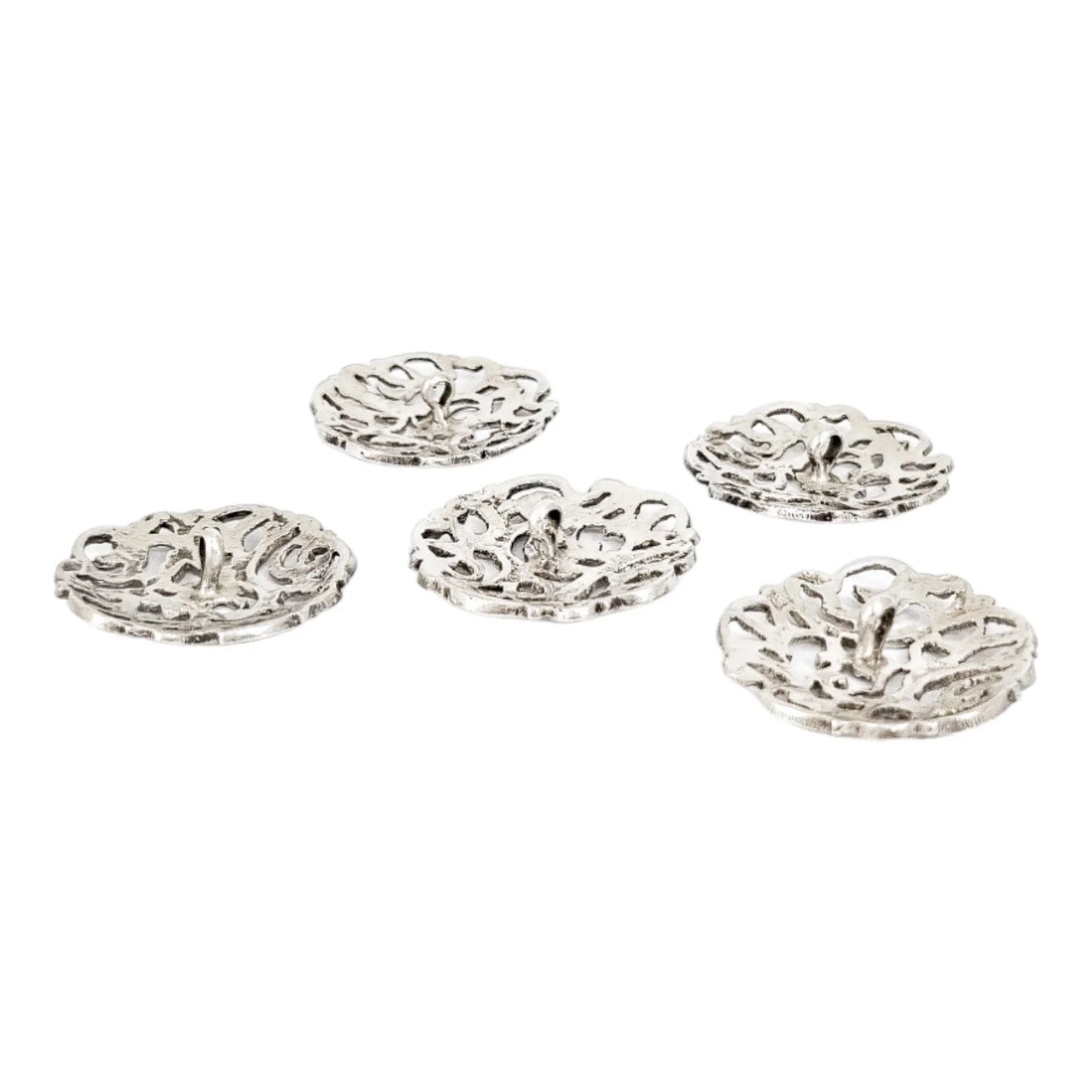 Art Nouveau sterling silver coat buttons, cased, Ceylon Championships prize