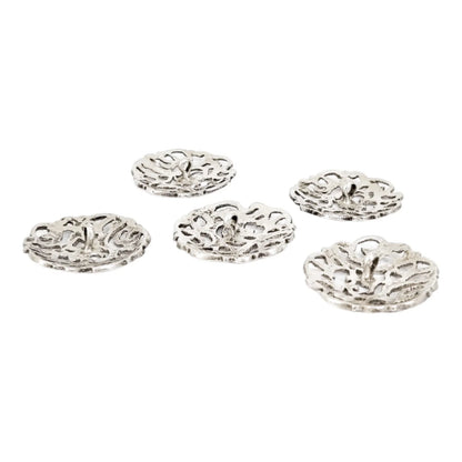 Art Nouveau sterling silver coat buttons, cased, Ceylon Championships prize