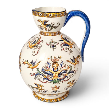 Faïence de Gien Renaissance Revival ewer, c.1880