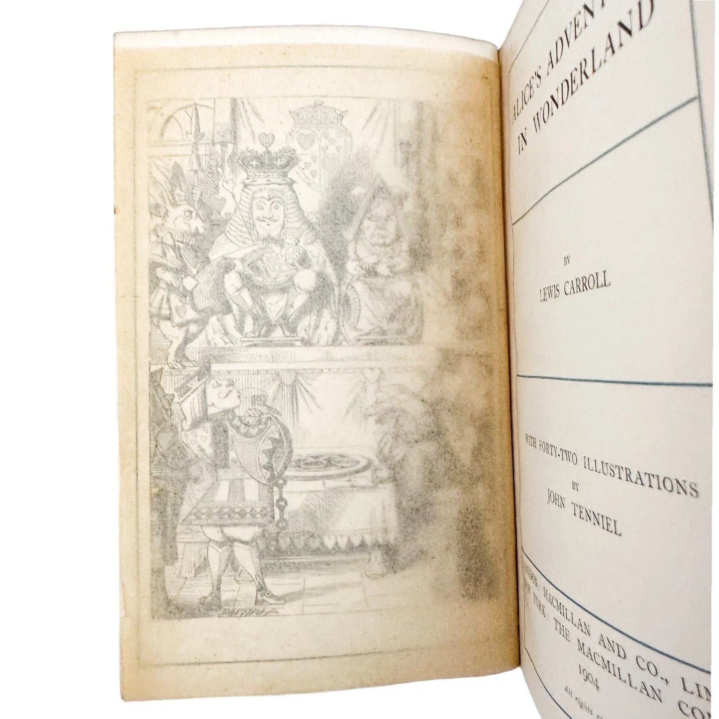 Illustrated leather bound first edition thus of "Alice's Adventures in Wonderland"