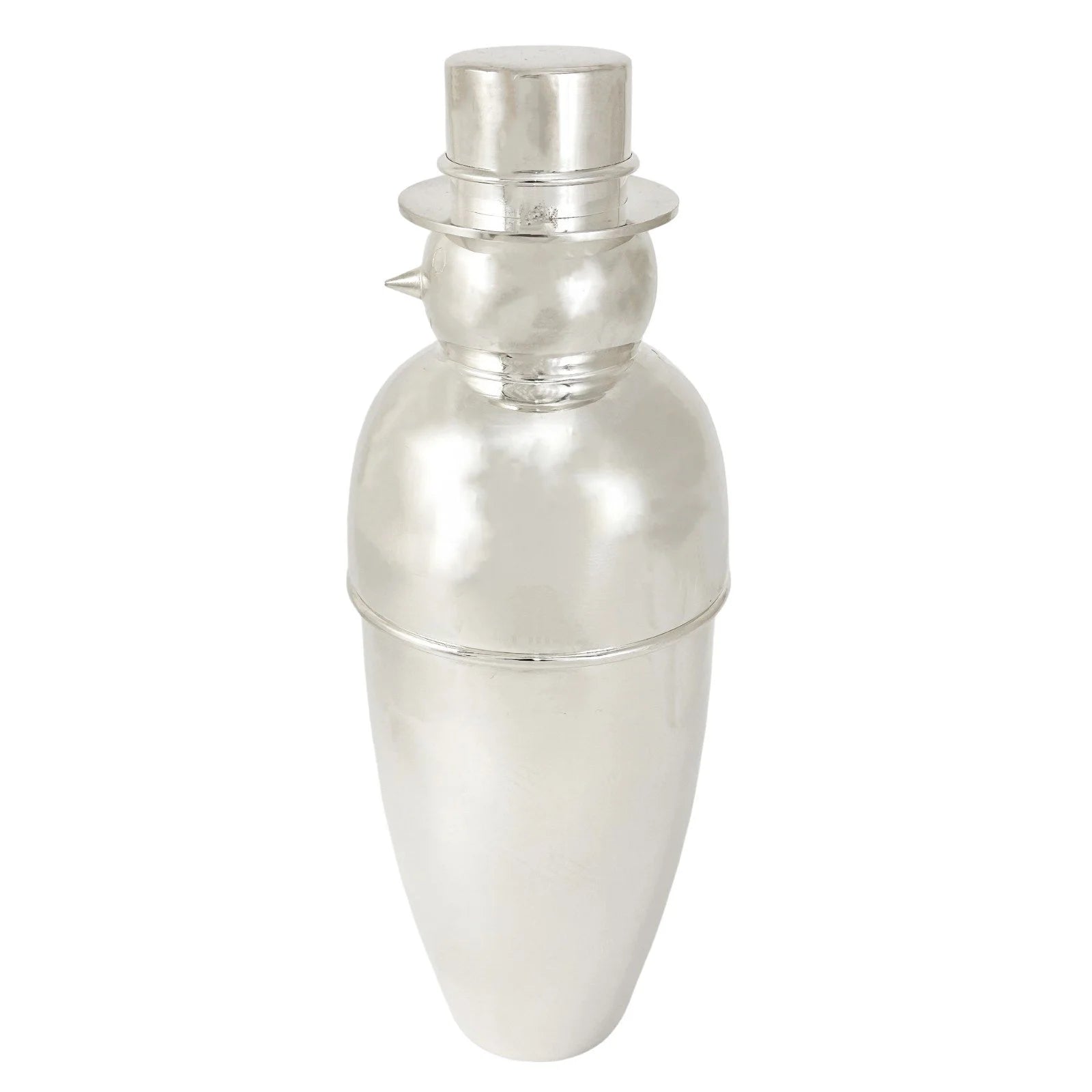 Art Deco Snowman silver plated novelty cocktail shaker 600 ml