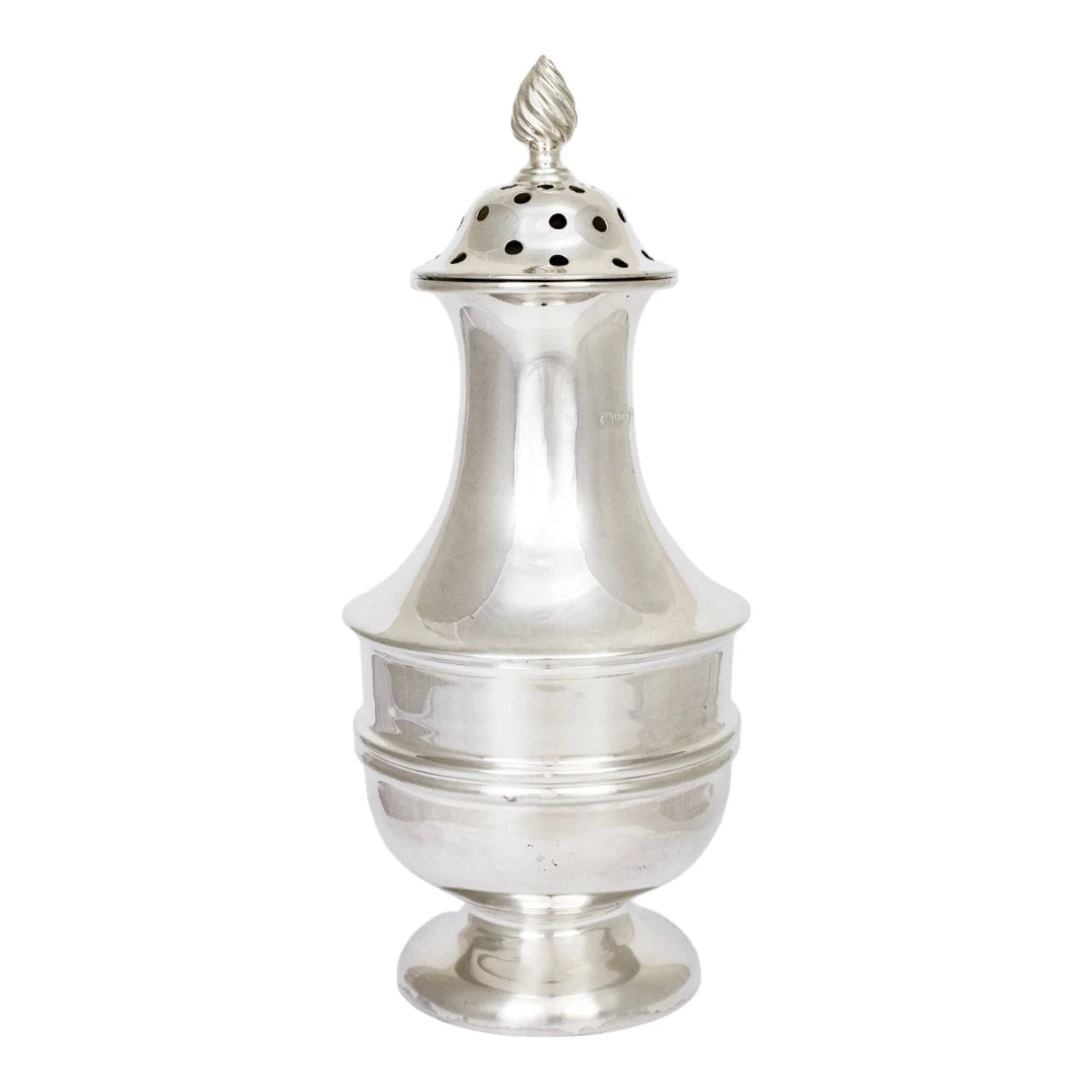Large Edwardian sterling silver sugar shaker / sifter / caster, Chester, 1906