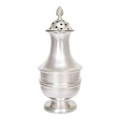 Large Edwardian sterling silver sugar shaker / sifter / caster, Chester, 1906