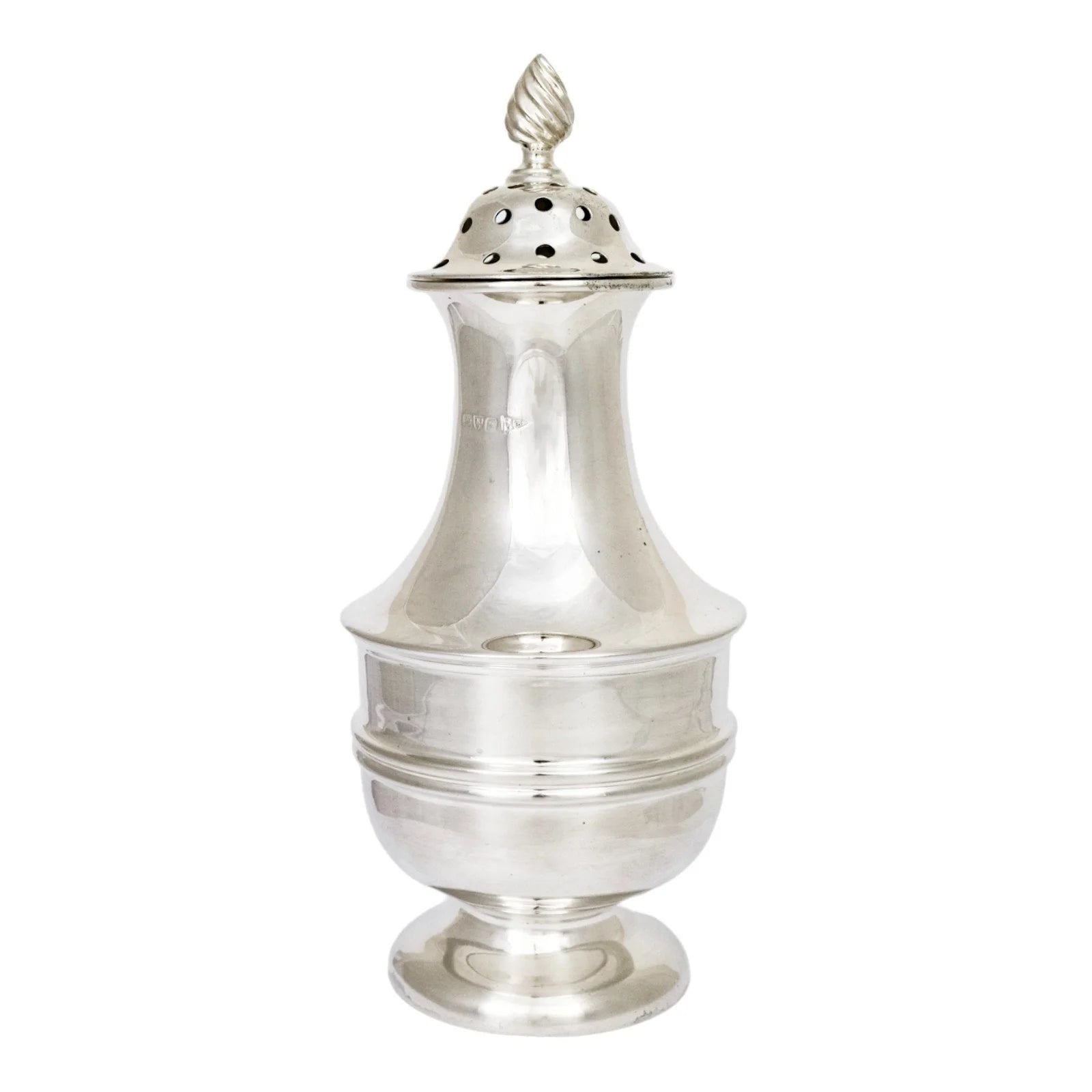 Large Edwardian sterling silver sugar shaker / sifter / caster, Chester, 1906