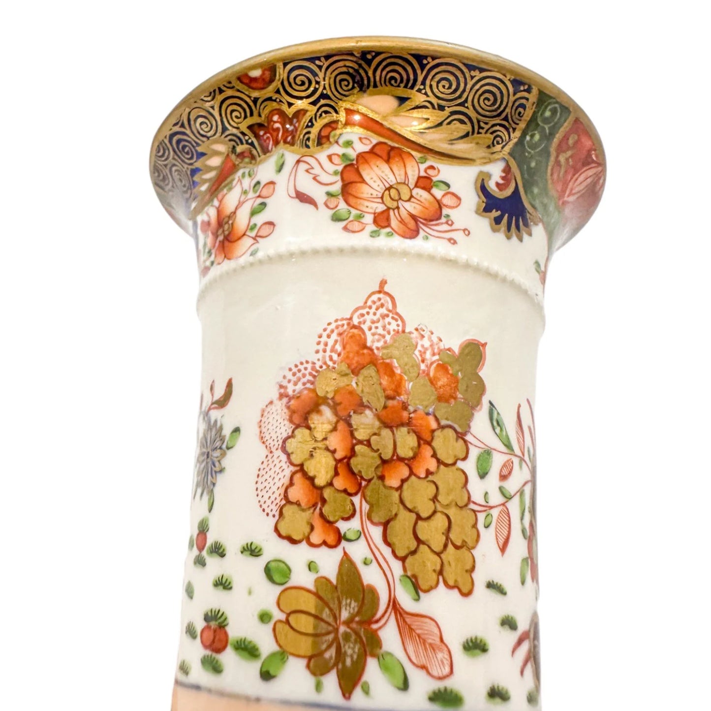 Georgian Spode porcelain gold Imari miniature spill vase / matchpot