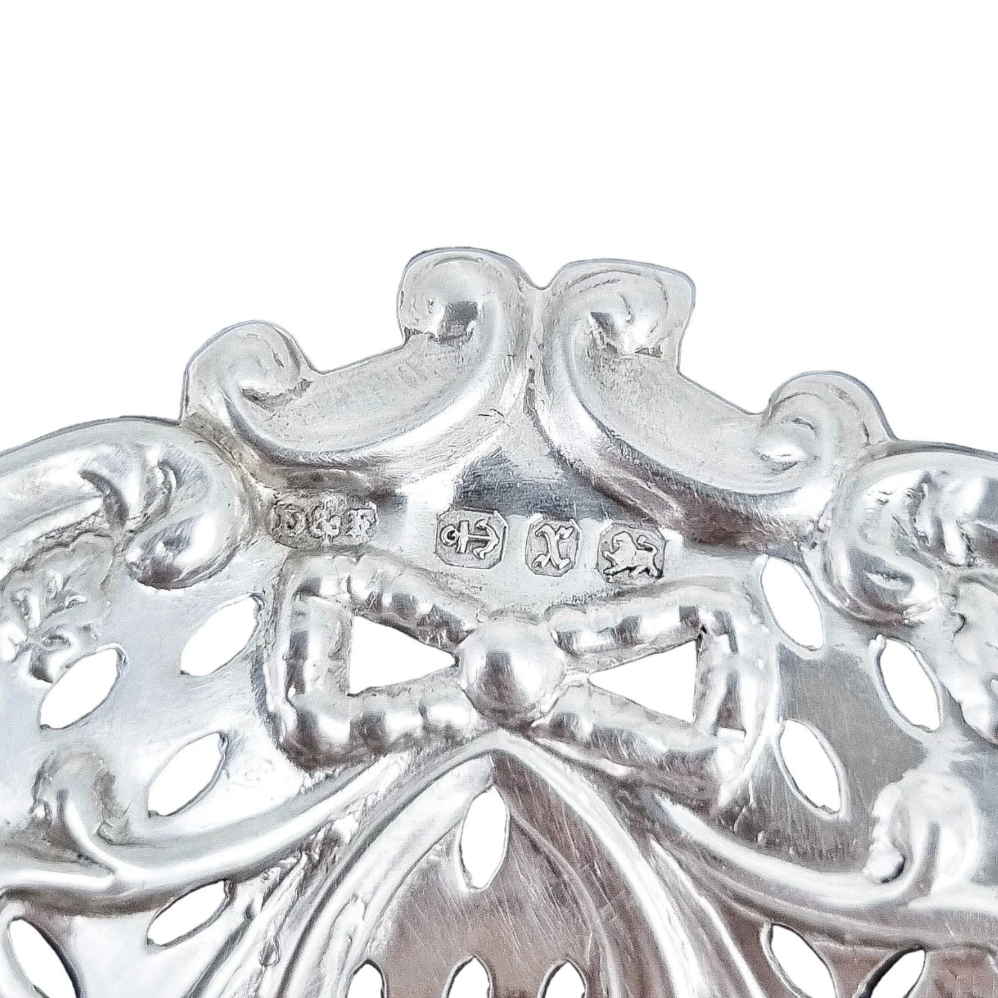 Victorian sterling silver heart-shaped bonbon dish with bows