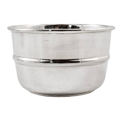Art Deco large sterling silver tea strainer with bowl stand and pierced handle