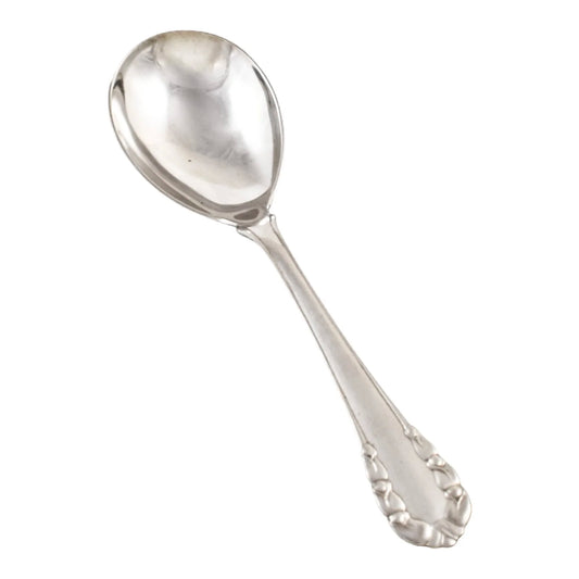 1920's Georg Jensen 830 silver Lily of the Valley / Rose / Liljekonval salad serving spoon