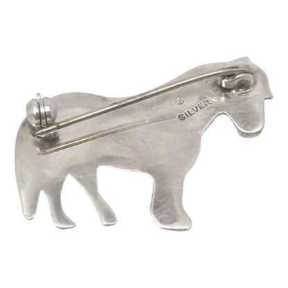 Scottish Shetland pony sterling silver brooch