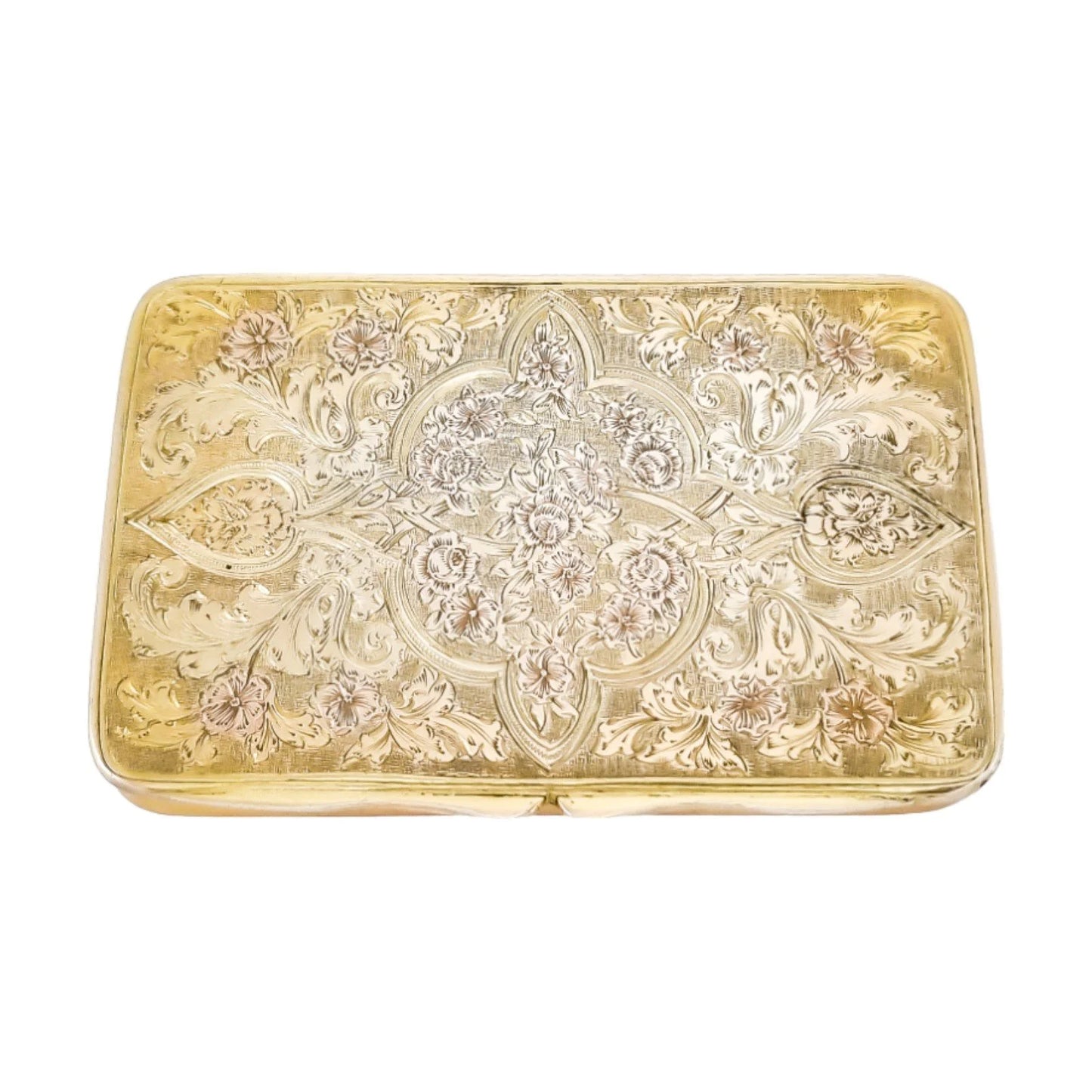 19th century parcel gilt vermeil silver snuff box in Arabesque style